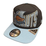 New Era 9FIFTY CFL Toronto Argonauts Big Block 2025 A-Frame Turf Traditions Sideline Two Tone Snapback Hat - Navy/Blue