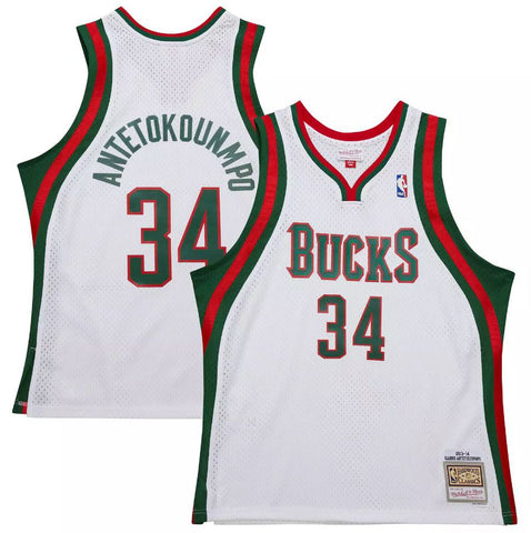 Mitchell & Ness NBA Milwaukee Bucks Giannis Antetokounmpo #34 2013-14 HWC Swingman Jersey - White