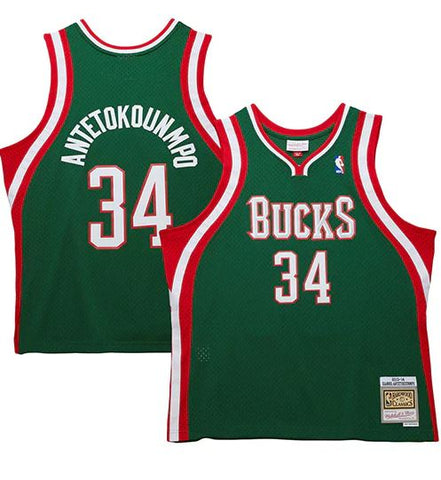 Mitchell & Ness NBA Milwaukee Bucks Giannis Antetokounmpo #34 2013-14 HWC Swingman Jersey - Green