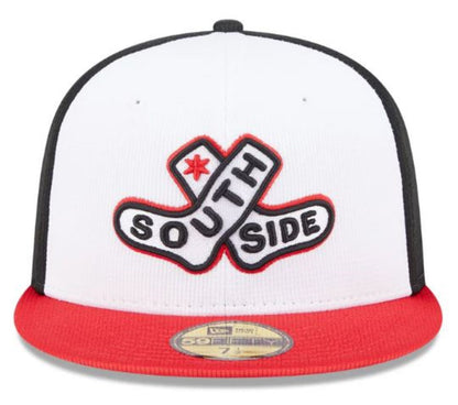 New Era 59FIFTY MLB Chicago White Sox City Connect Batting Practice Fitted Hat - White/Red
