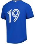 Mitchell & Ness Men's MLB Toronto Blue Jays Jose Bautista #19 Authentic Batting Practice Jersey - Royal Blue