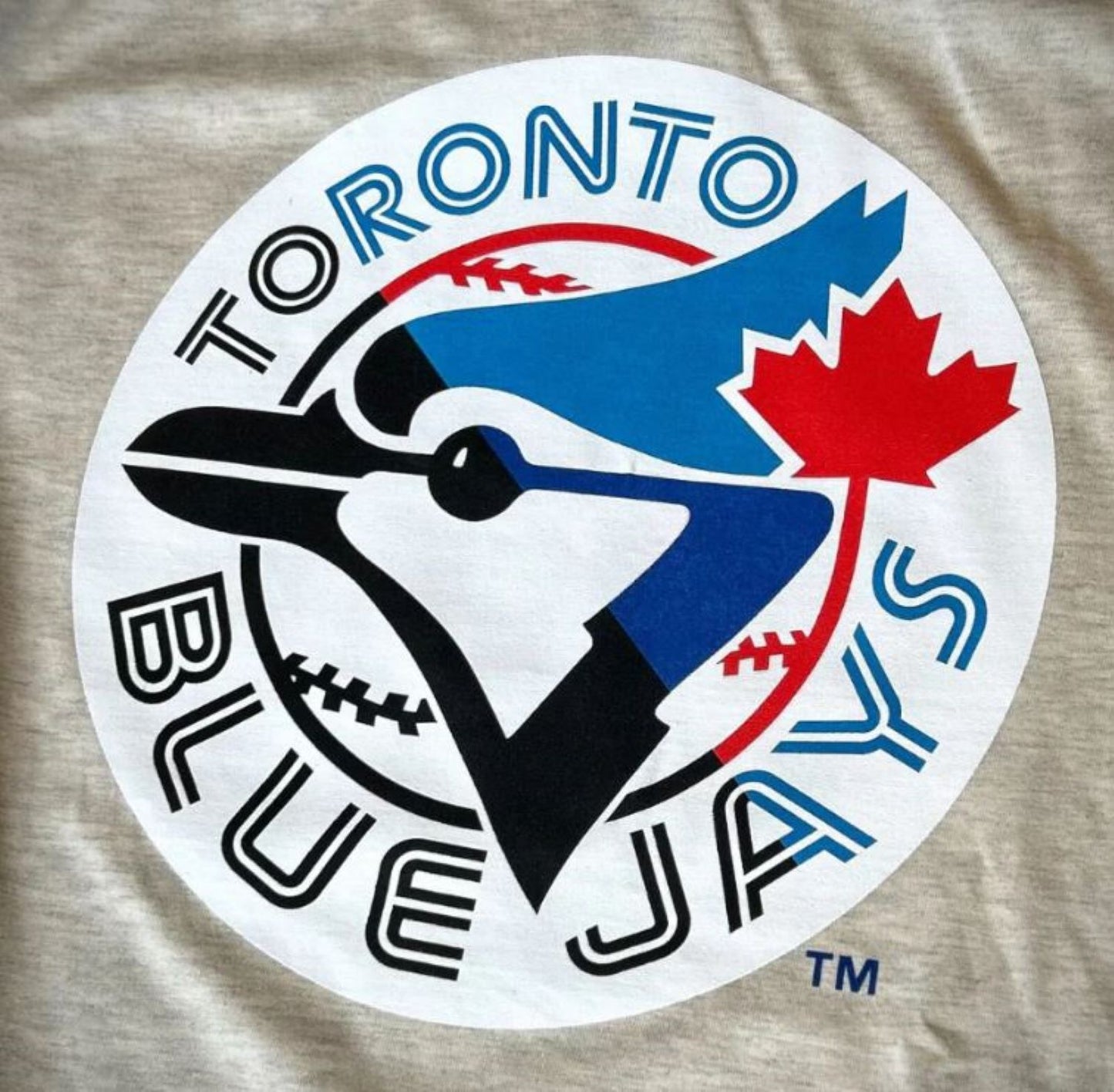 Mitchell & Ness MLB Toronto Blue Jays Cooperstown Half Logo Boxy Tee - Oatmeal White