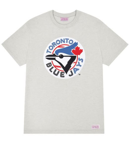 Mitchell & Ness MLB Toronto Blue Jays Cooperstown Half Logo Boxy Tee - Oatmeal White