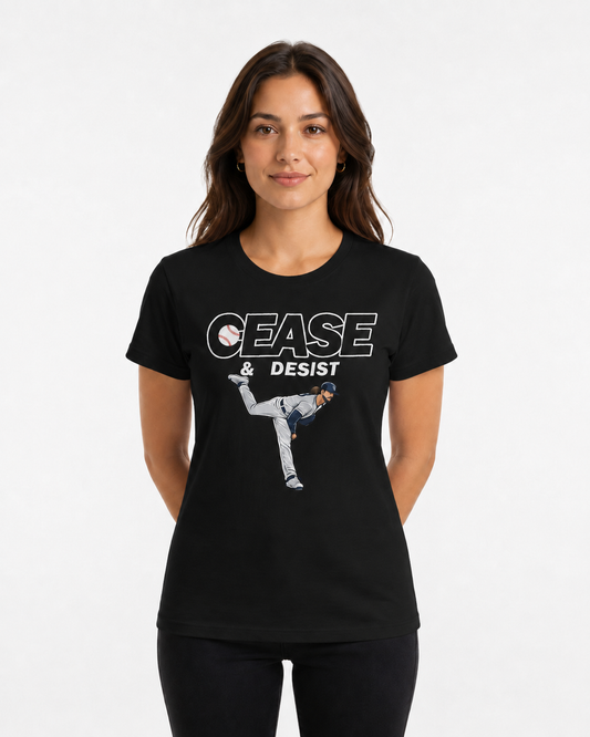 Womens Toronto Blue Jays Cease and Desist Graphic T-Shirts