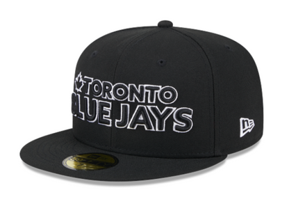 New Era 59FIFTY MLB Toronto Blue Jays City Connect Two Tone Script Alternate Fitted Hat - Black/White