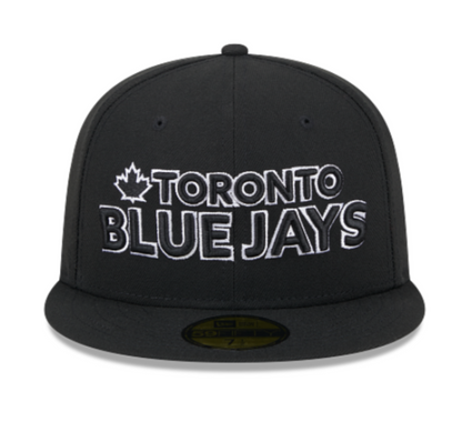 New Era 59FIFTY MLB Toronto Blue Jays City Connect Two Tone Script Alternate Fitted Hat - Black/White