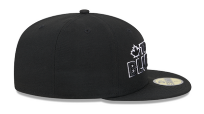 New Era 59FIFTY MLB Toronto Blue Jays City Connect Two Tone Script Alternate Fitted Hat - Black/White