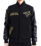 Pro Standard MLB Toronto Blue Jays Varsity Embroidered Jacket - Black/Gold