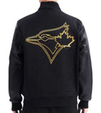 Pro Standard MLB Toronto Blue Jays Varsity Embroidered Jacket - Black/Gold