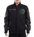Pro Standard NBA Toronto Raptors Varsity Embroidered Jacket - Black/Gold
