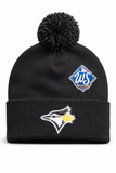 Mitchell & Ness MLB Toronto Blue Jays Gold Arch 2025 World Series Cuff Knit Beanie with Pom - Black