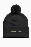 Mitchell & Ness MLB Toronto Blue Jays Gold Arch 2025 World Series Cuff Knit Beanie with Pom - Black