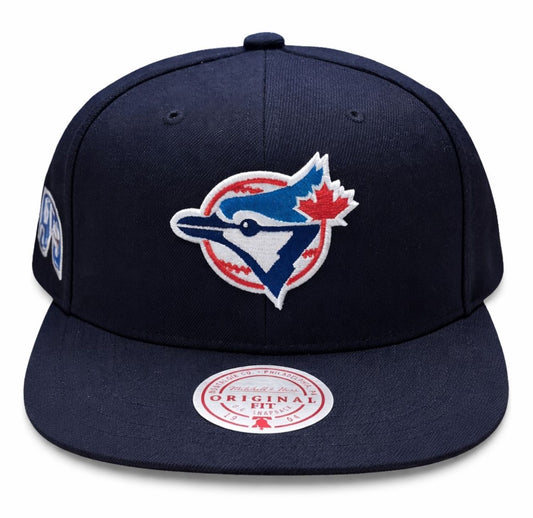 Navy blue Toronto Blue Jays baseball cap with a logo on a white background
