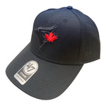 Toronto Blue Jays '47 MVP Black on Black Red Leaf Adjustable Hat