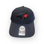 Toronto Blue Jays '47 MVP Black on Black Red Leaf Adjustable Hat