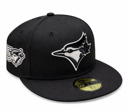 New Era 59FIFTY MLB Toronto Blue Jays 50th Anniversary Side Patch Custom Collection Fitted Hat - Black/White