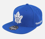 Mitchell and Ness Toronto Maple Leafs Vintage Fitted Hat with 75th Anniversary Sidepatch - Blue