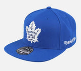 Mitchell and Ness Toronto Maple Leafs Vintage Fitted Hat with 75th Anniversary Sidepatch - Blue