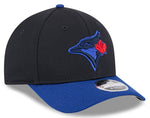 New Era 9FORTY M-Crown MLB Toronto Blue Jays City Connect Batting Practice Two Tone Adjustable Snapback Hat - Black/Blue