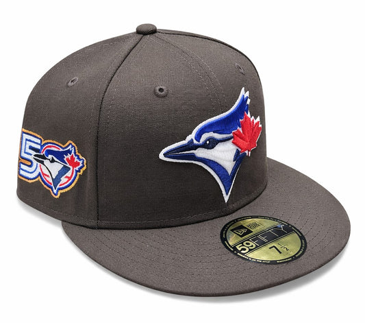 New Era 59FIFTY MLB Toronto Blue Jays 50th Anniversary Side Patch Custom Collection Fitted Hat - Brown