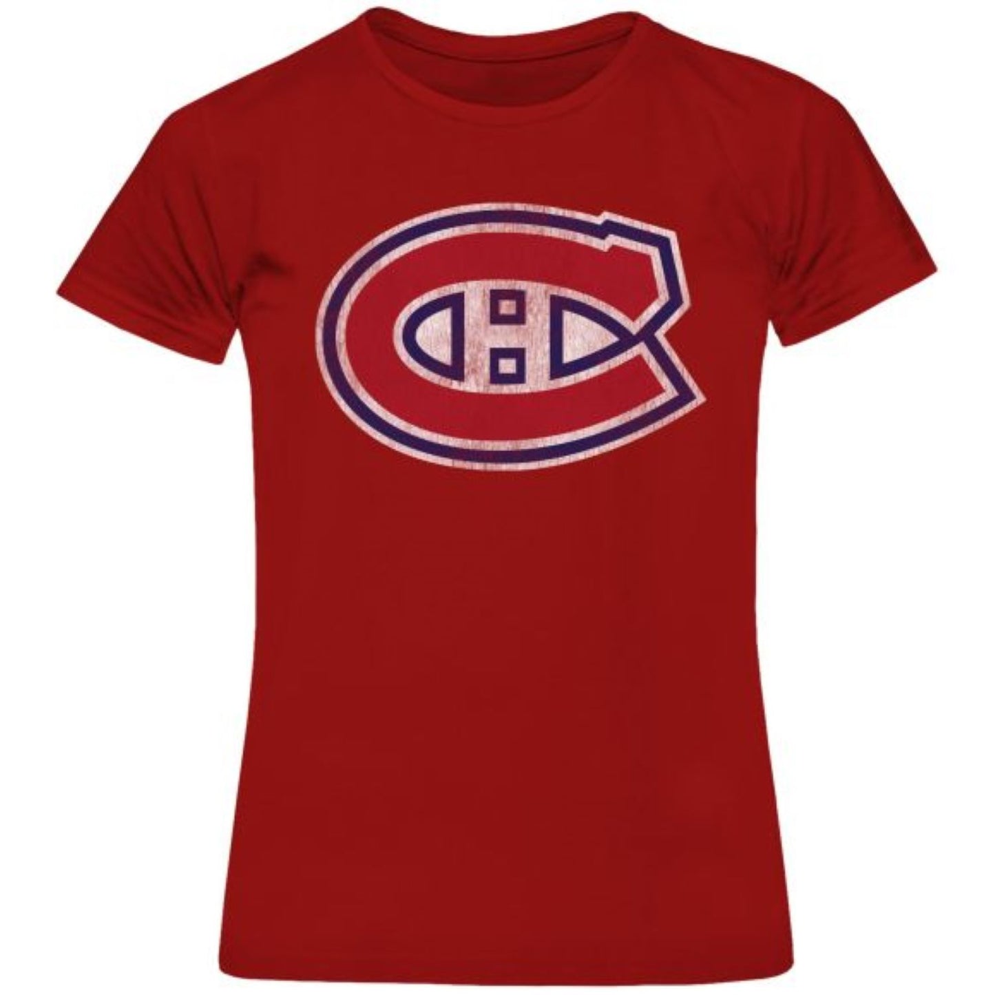 Women's Bulletin NHL Montreal Canadiens Primary Distressed Logo T-Shirt - Red