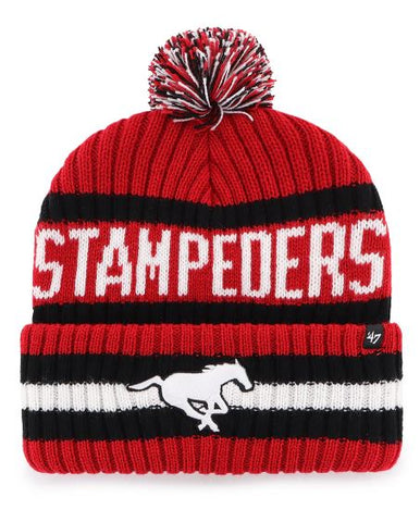 47 CFL Calgary Stampeders Bering Cuff Knit Hat - Red/Black