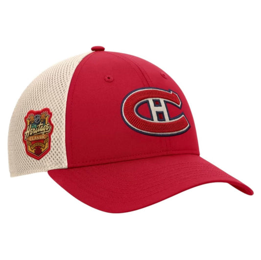 Fanatics NHL Montreal Canadiens 2026 Authentic Pro Heritage Classic Meshback Adjustable Snapback Hat - Red