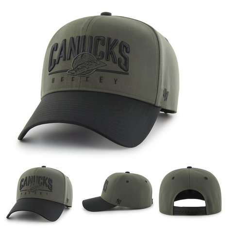 47 NHL Vancouver Canucks Roscoe Rope Option TT Hitch Snapback Hat - Green/Black