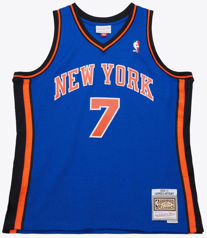 Mitchell & Ness NBA New York Knicks Carmelo Anthony #7 2010-11 Hardwood Classics Swingman Jersey - Blue