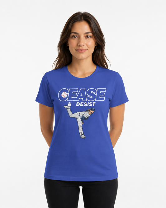 Womens Toronto Blue Jays Cease and Desist Graphic T-Shirts