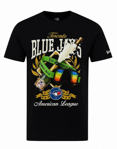 New Era MLB Toronto Blue Jays Champagne and Goggles ALCS 2025 Tee - Black