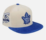 Beige Mitchell and Ness Toronto Maple Leafs Corduroy Snapback with 75th Anniversary Sidepatch