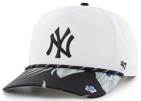 '47 Hitch MLB New York Yankees Dark Tropic Rope Adjustable Snapback Cap - White