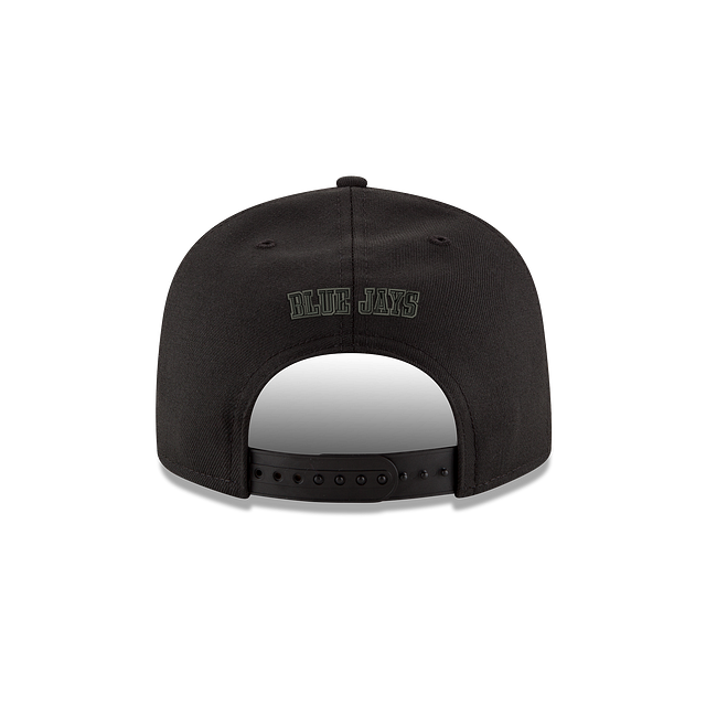 New Era 9FIFTY MLB Toronto Blue Jays Black on Black Red Leaf Adjustable Snapback Hat - Black