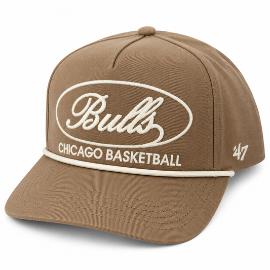 '47 Hitch RF NBA Chicago Bulls Foundational Rope Adjustable Snapback Hat - Brown