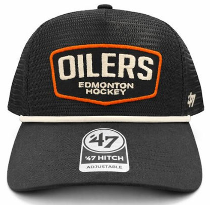 '47 NHL Edmonton Oilers Screener Hitch RF Adjustable Trucker Hat - Black
