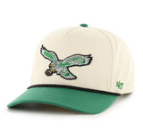 '47 NFL Philadelphia Eagles Natural Rope TT Hitch Adjustable Snapback Hat - Beige/Green