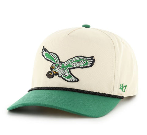 '47 NFL Philadelphia Eagles Natural Rope TT Hitch Adjustable Snapback Hat - Beige/Green