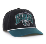 '47 NFL Philadelphia Eagles Palmero Hitch RF Adjustable Snapback Hat - Black / Green
