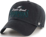 '47 Clean Up NFL Philadelphia Eagles Super Bowl LIX Champions Adjustable Hat - Black