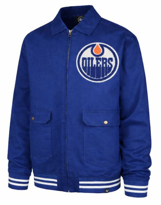 47 NHL Edmonton Oilers Homestead Twill Bomber Jacket - Blue