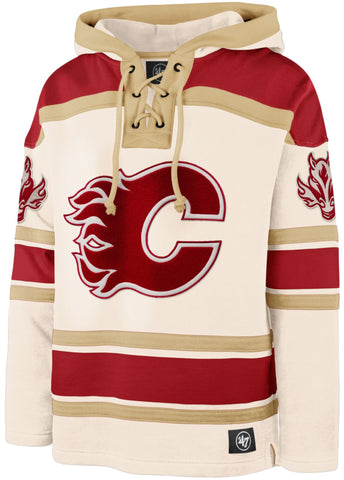'47 NHL Calgary Flames Tri Nilley Superior Lace Hoodie - Cream