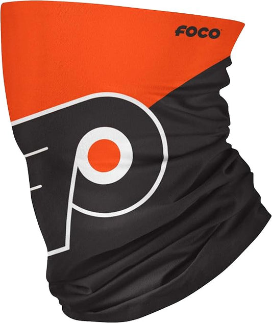 FOCO NHL Philadelphia Flyers Big Logo Gaiter Scarf - Orange/Black