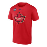 Fanatics Men's Nathan MacKinnon #29 Canada NHL 4 Nations Face-Off Authentic Stack Name & Number Tee - Red