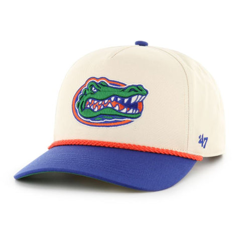 '47 NCAA Florida Gators Natural Rope TT Hitch Adjustable Snapback Hat - Beige/Blue