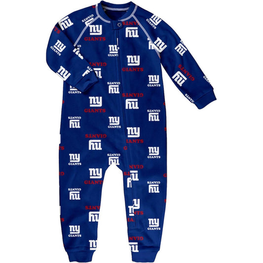 Outerstuff Toddler NFL Football Allover Print Raglan Full-Zip Open Toed Sleepers