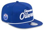 New Era The Golfer NHL Edmonton Oilers Team Text Adjustable Snapback Hat - Blue