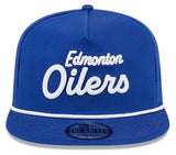 New Era The Golfer NHL Edmonton Oilers Team Text Adjustable Snapback Hat - Blue