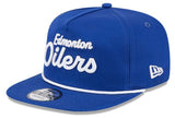 New Era The Golfer NHL Edmonton Oilers Team Text Adjustable Snapback Hat - Blue