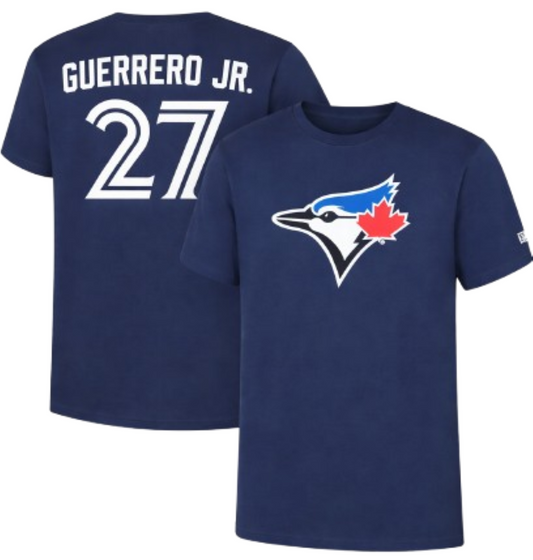 New Era MLB Toronto Blue Jays Name & Number T-Shirt Vladimir Guerrero Jr. #27 - Navy Blue